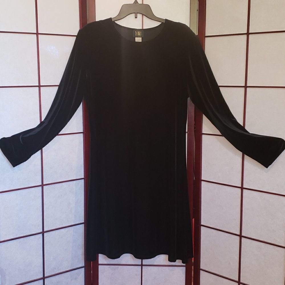 Teddi Evening Velvety Soft Black Dress